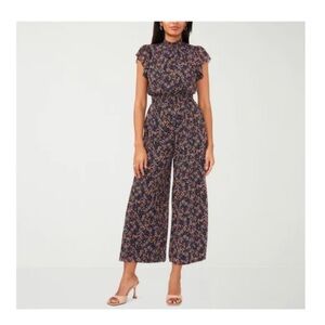MSK Floral Jumpsuit - Black and Multicolor